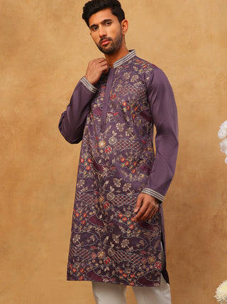 Premium Silk Blend Embroidered Kurta