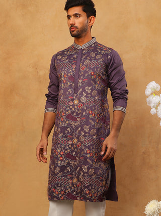 Premium Silk Blend Embroidered Kurta