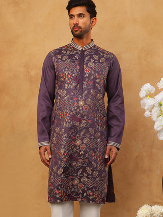 Premium Silk Blend Embroidered Kurta