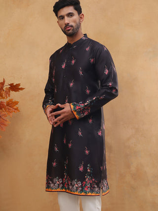 Cotton Blend Printed Straight Kurta
