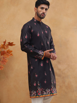 Cotton Blend Printed Straight Kurta