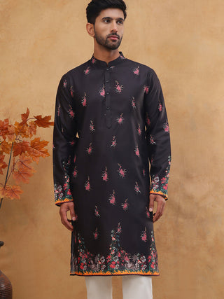 Cotton Blend Printed Straight Kurta