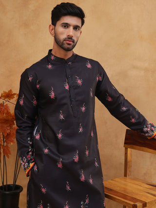 Cotton Blend Printed Straight Kurta