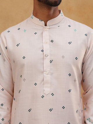 Cotton Blend Printed Straight Kurta