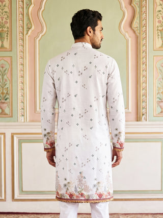 Cotton Blend Printed Straight Kurta