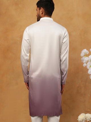 Festive Wear Silk Blend Embroidered Kurta