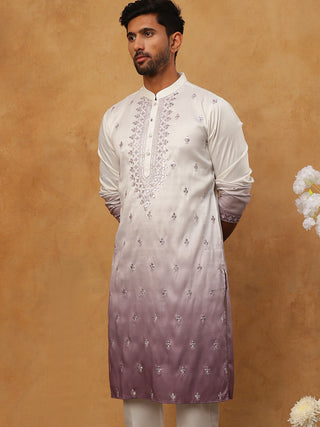 Festive Wear Silk Blend Embroidered Kurta