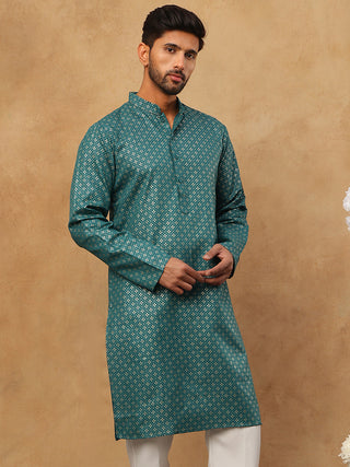 Festive Cotton Blend Printed Kurta