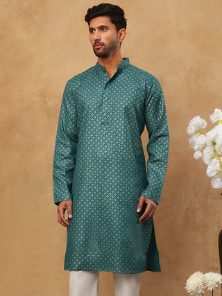 Festive Cotton Blend Printed Kurta