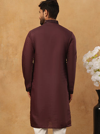 Silk Blend Embroidered Kurta