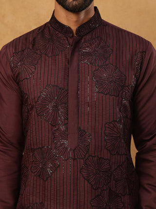 Silk Blend Embroidered Kurta