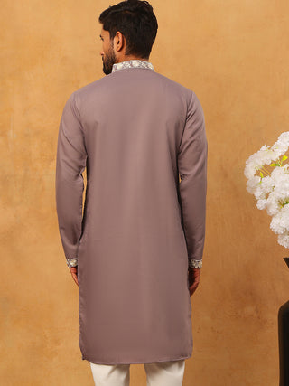 Classic Silk Blend Embroidered Kurta