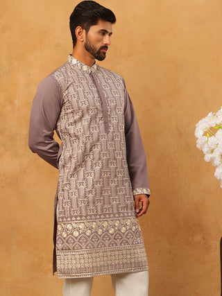 Classic Silk Blend Embroidered Kurta