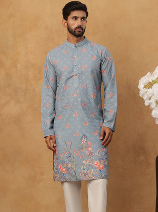 Festive Cotton Blend Printed Kurta