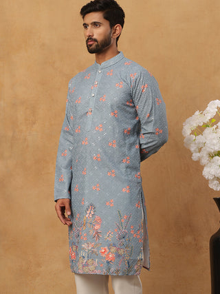 Festive Cotton Blend Printed Kurta
