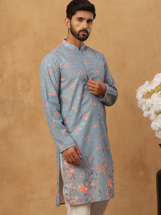 Festive Cotton Blend Printed Kurta