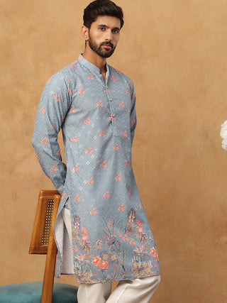 Festive Cotton Blend Printed Kurta