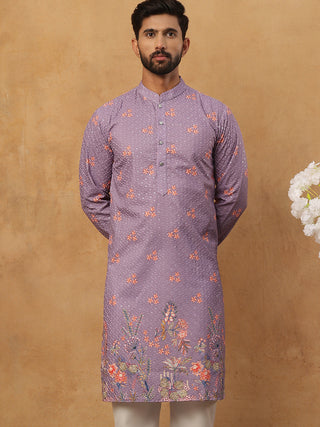 Festive Cotton Blend Printed Kurta