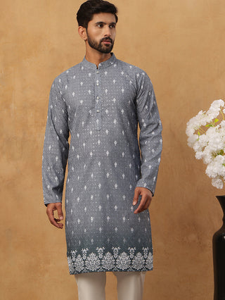 Festive Cotton Blend Printed Kurta
