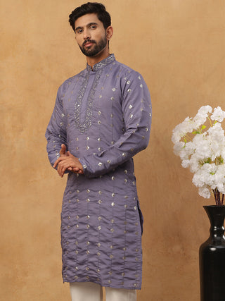Festive Silk Blend Sequin Work Kurta