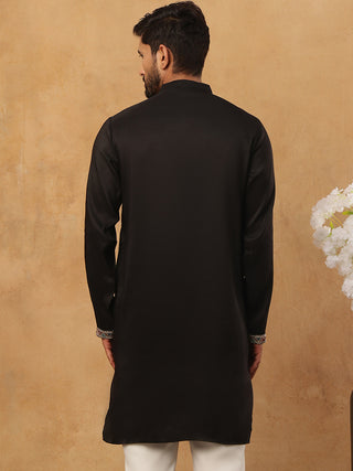 Silk Blend Embroidered Kurta