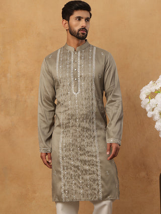 Luxury Silk Blend Thread Work Kurta