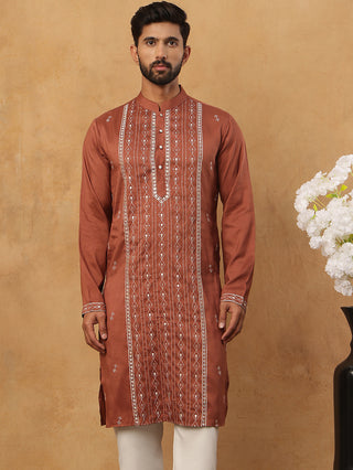 Luxury Silk Blend Thread Work Kurta