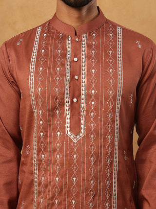 Luxury Silk Blend Thread Work Kurta