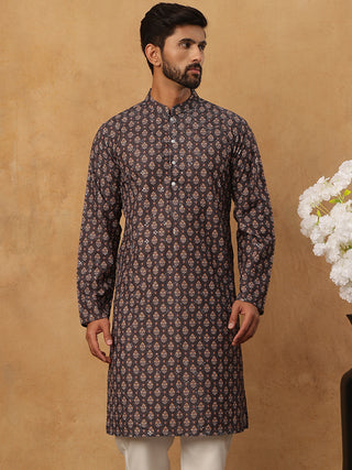 Festive Cotton Blend Printed Kurta