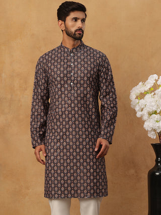 Festive Cotton Blend Printed Kurta