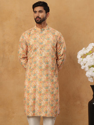 Festive Cotton Blend Printed Kurta