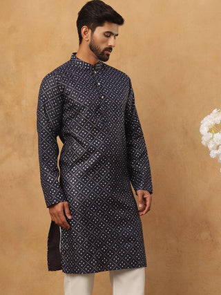 Festive Cotton Blend Printed Kurta