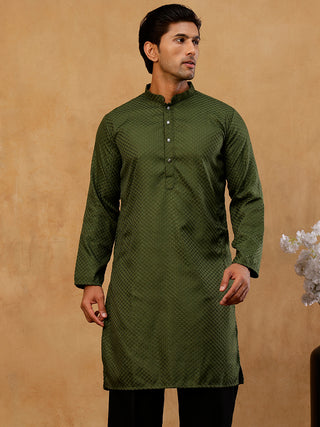 Viscose Rayon Embroidered Kurta for Men
