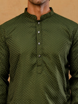 Viscose Rayon Embroidered Kurta for Men