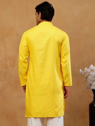 Viscose Rayon Embroidered Kurta for Men