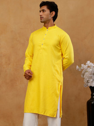 Viscose Rayon Embroidered Kurta for Men