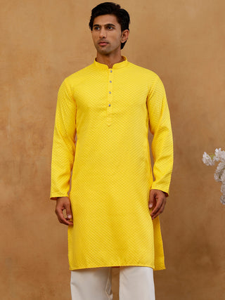 Viscose Rayon Embroidered Kurta for Men