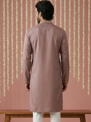 Silk Blend Designer Embroidered Kurta