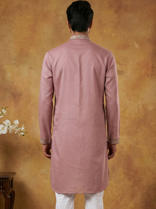 Silk Blend Designer Embroidered Kurta