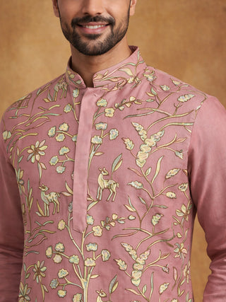 Silk Blend Designer Embroidered Kurta
