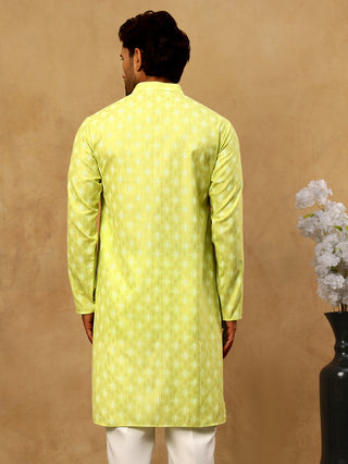 Classic Ethnic Print Cotton Blend Kurta