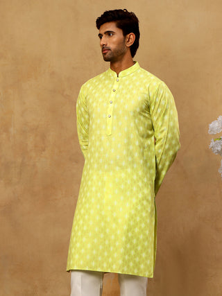 Classic Ethnic Print Cotton Blend Kurta