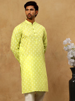 Classic Ethnic Print Cotton Blend Kurta
