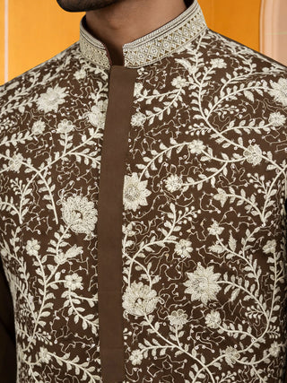 Classic Silk Blend Embroidered Kurta