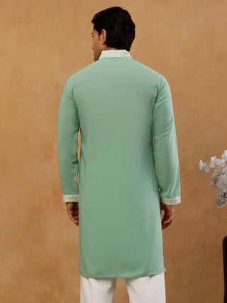 Classic Silk Blend Embroidered Kurta
