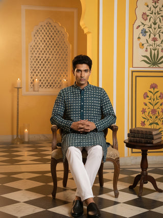 Embroidered Cotton Blend Kurta