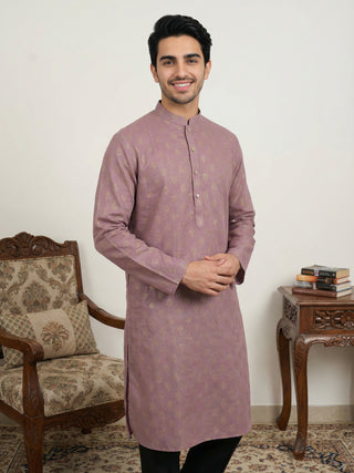 Classic Cotton Blend Foil Print Kurta