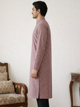 Classic Cotton Blend Foil Print Kurta