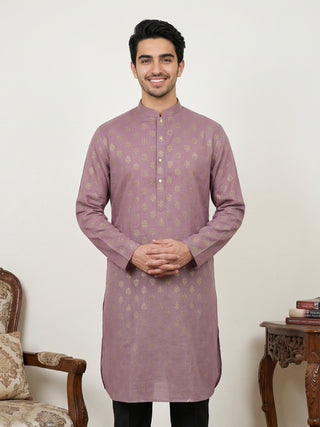 Classic Cotton Blend Foil Print Kurta