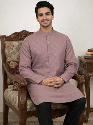 Classic Cotton Blend Foil Print Kurta